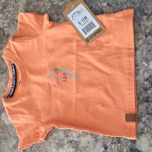 L&P Apparel Size 6-12 Months Kids Orange NEW Fish T-Shirt